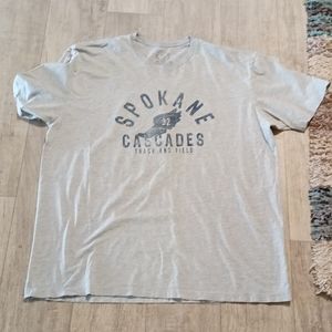 Men's Gray Team Tshirt crewneck shortsleeve SPOKANE CASCADES Track Field